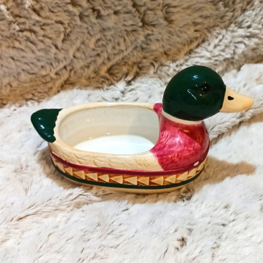 Soap dish , hand painted, duck
